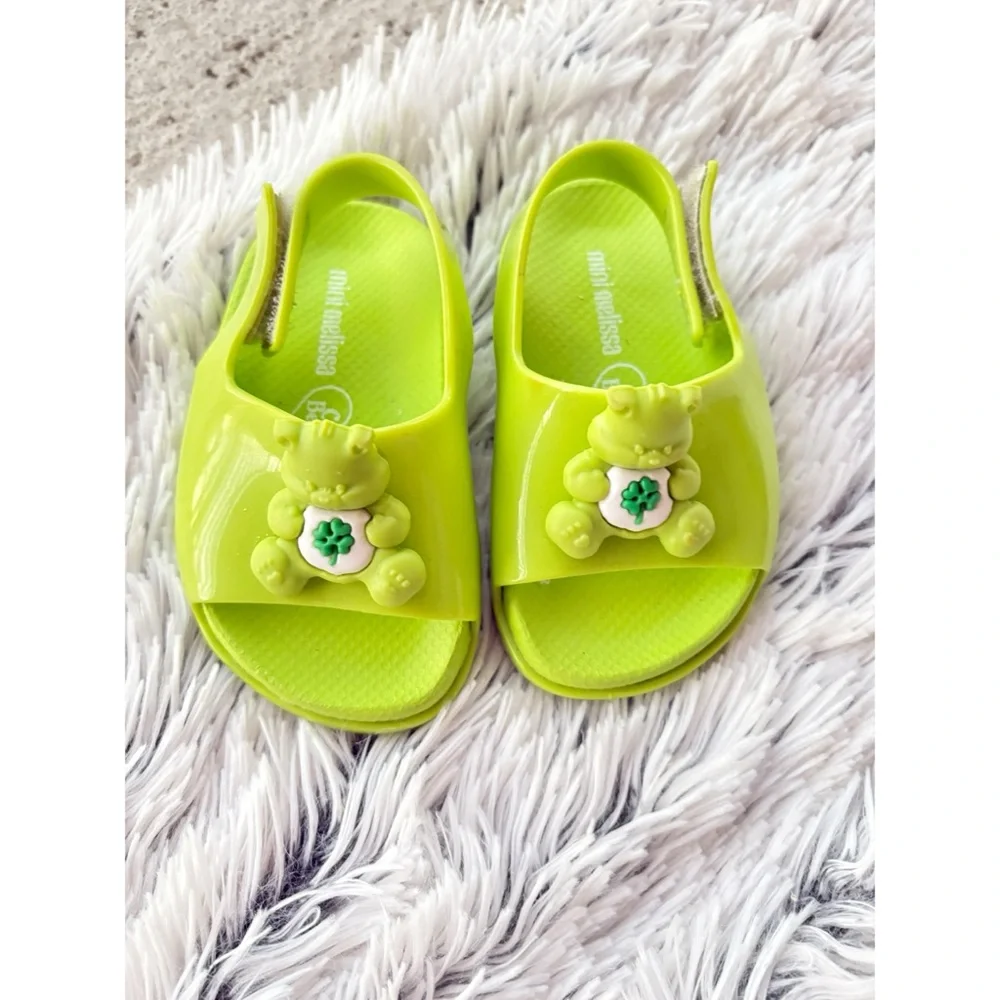 Mini Melissa Green Carebear Collab Jelly Sandals Girls